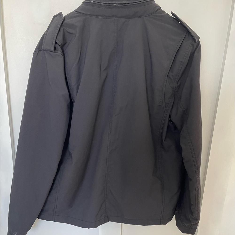 Tommy Hilfiger Large Black Mens coat field bomber jacket zip in hood - Picture 9 of 12